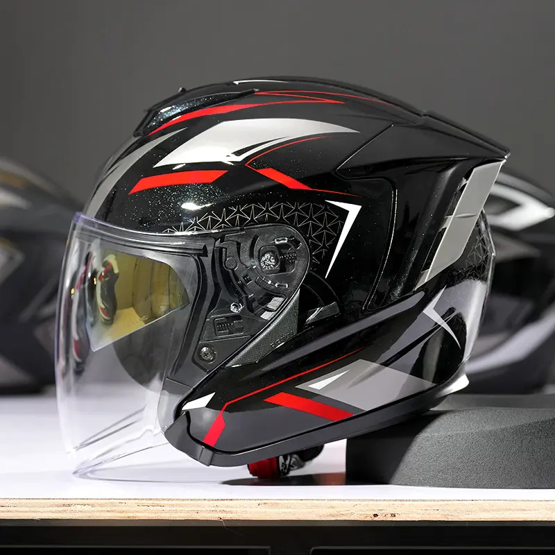 Summer Motorcycle Helmet Breathable Design Ventilated DOT Certified 3/4 Open Face Electric Scooter Helmet For Street Riding Gear