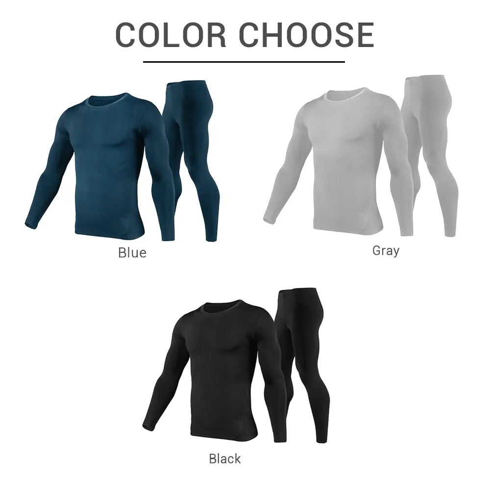 HEROBIKER Motorcycle Thermal Underwear Set Men Motorcycle Winter Warm Base Layers Tight Long Johns Tops & Pants Set 3 Colour