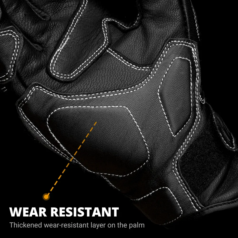 Retro Motorcycle Gloves Unisex Soft Leather With Airflow Perforated Knuckles Touchscreen Fingers for Vintage Riding Style Gloves