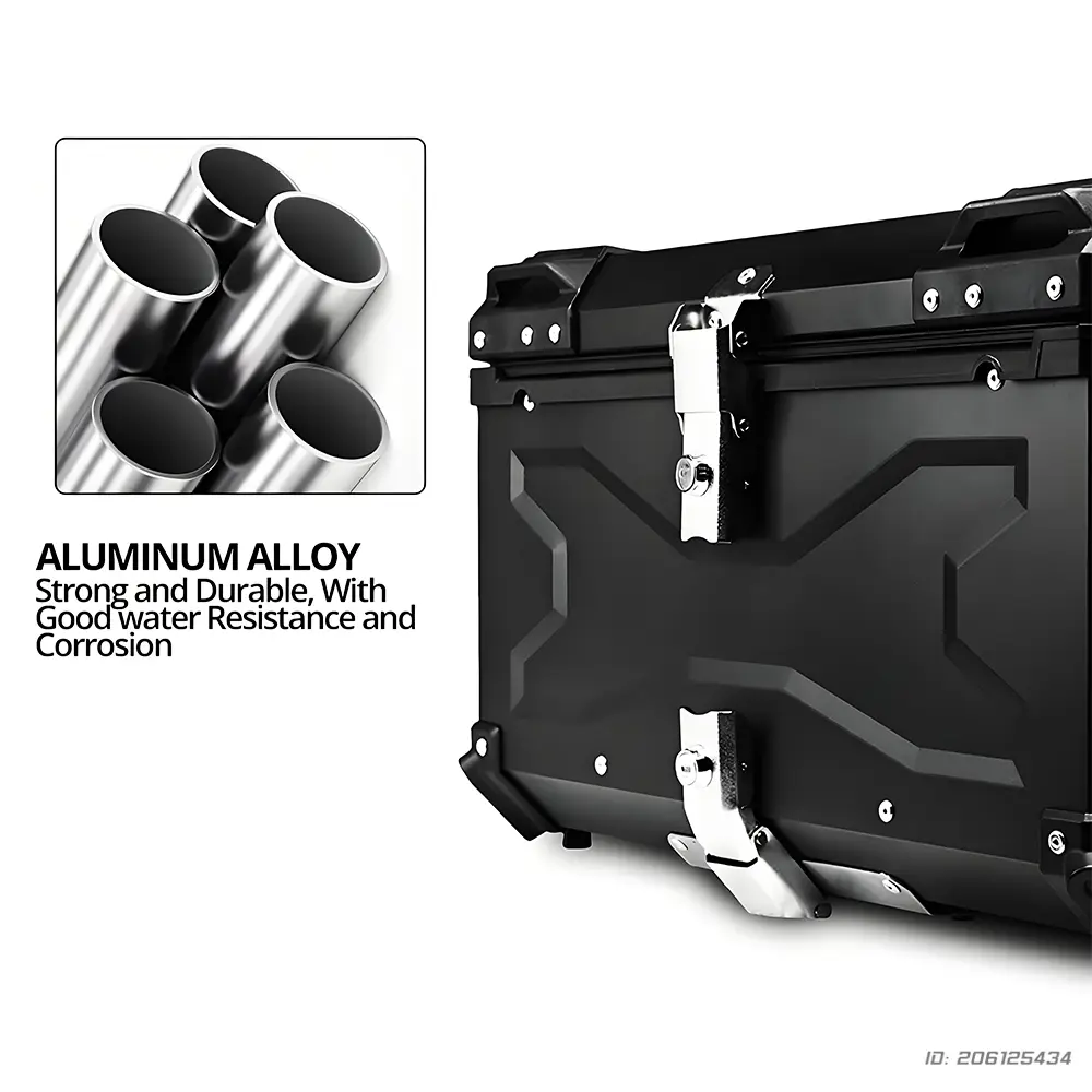 65L Motorcycle Top Box Universal Aluminum Alloy Waterproof Tail Box Trunk Anti-Theft Storage For Touring Motocross Accessories