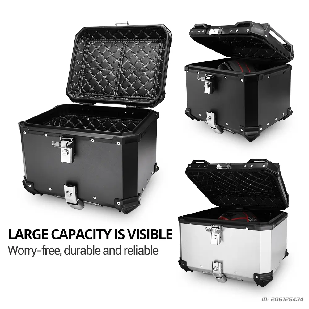 Universal Motorcycle Top Box Case 36L-65L Aluminum Luggage Tail Box Waterproof Storage For Scooter Motorbike Accessories