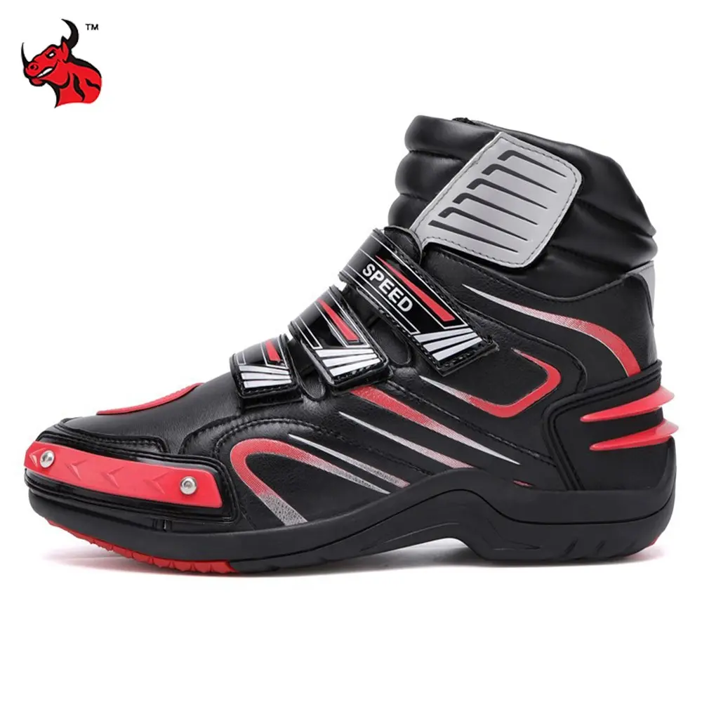 Motorcycle Shoes Anti-slip Off-road Racing Wear-resistant Motorcycle Rider Protective Shoes Reflective Gear Racing Cycling Boot