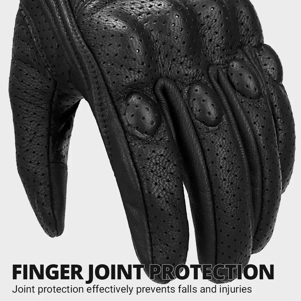Retro Style Motorcycle Riding Gloves Genuine Leather Breathable Gloves For Men and Women All-Season Comfort Fit Scooter Gloves