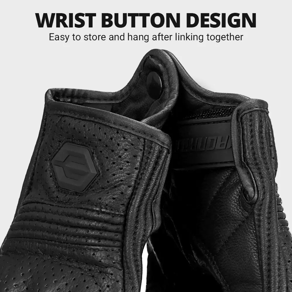 Retro Style Motorcycle Riding Gloves Genuine Leather Breathable Gloves For Men and Women All-Season Comfort Fit Scooter Gloves