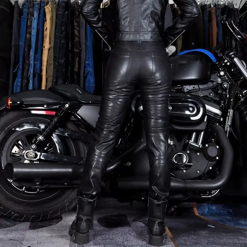 Motocross Racing Pants PU Leather Biker Trousers Waterproof Windproof Women With CE Knee Hip Pad Racing Motorbike Trousers Pants