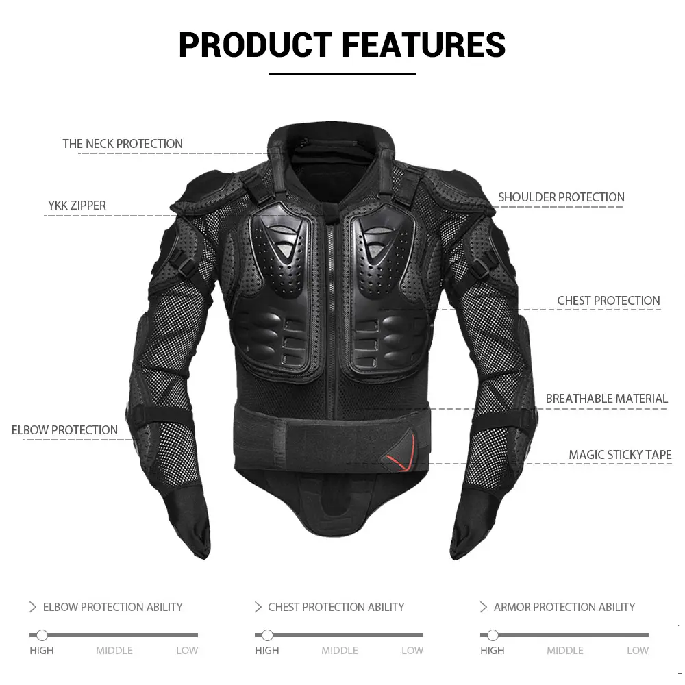 HEROBIKER Motocross Protective Jacket Motorcycle Armor Jacket Moto Racing Body Neck Chest Protection Motorcycle Protective Gear