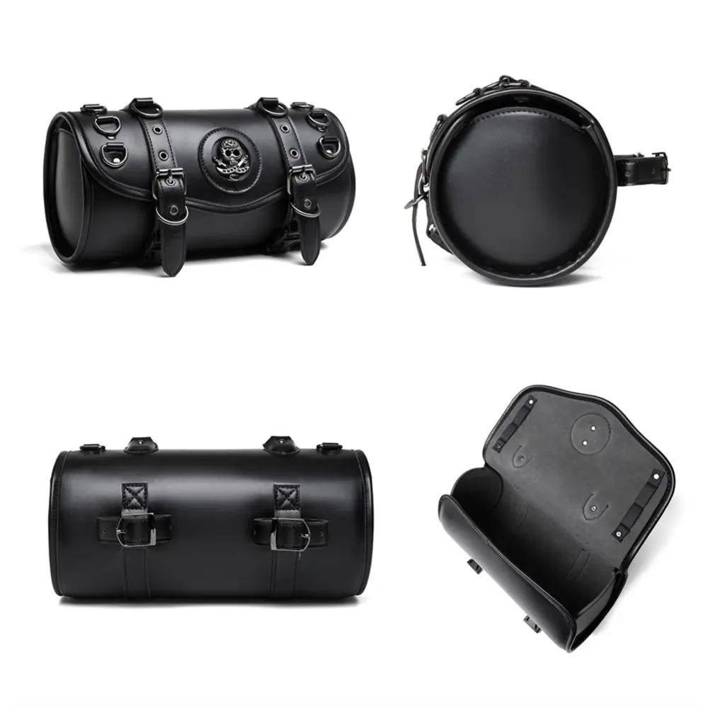 Punk Retro Motorcycle Saddlebag Motorbike Storage Pouches Saddlebag PU Leather Tool Bag Splashproof Luggage Pouch Fork Bag