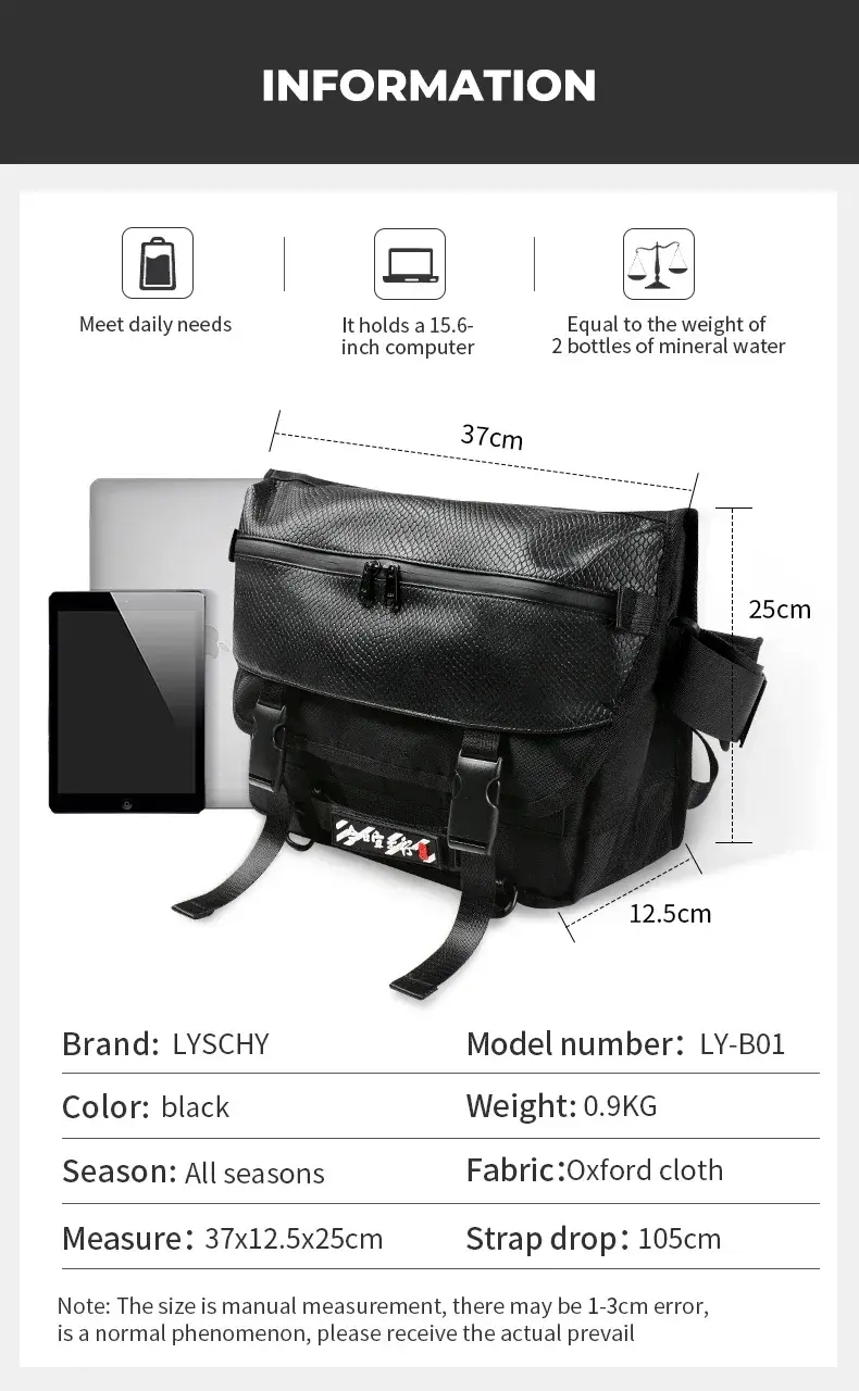 Lyschy New Motorcycle Riding Crossbody Bag Commuting Single Shoulder Waterproof Motorcycle Backpack Rider Equipment
