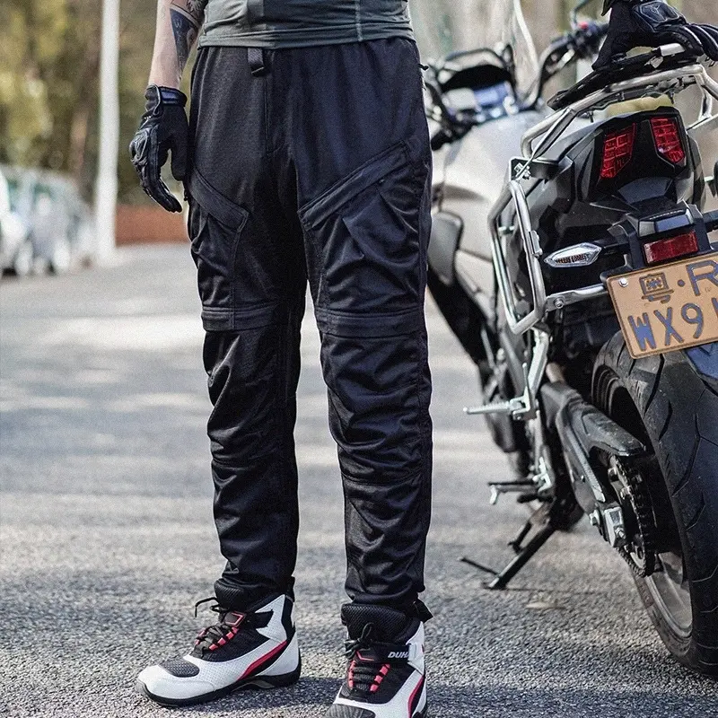 Motorcycle Summer Riding Pants Unisex Breathable Protective Gear Detachable Racing Road Rider Equipment Anti-fall Casual Pants