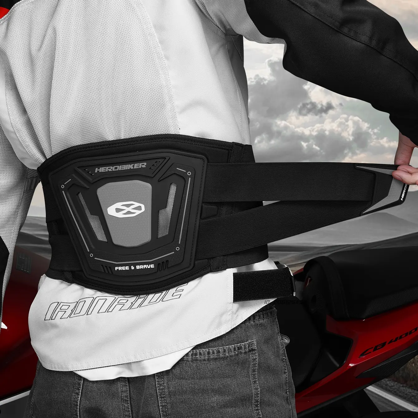 Motorcycle Waist Protector Belt Adjustable Moto Waist Motocross Protection Biker Belt Support Waist Motorcycle Protective Gear