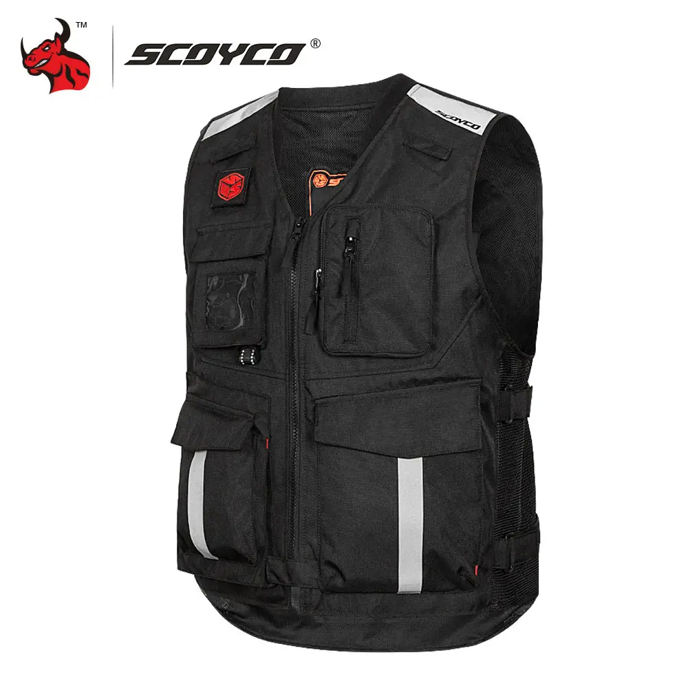 SCOYCO Cycling Protective Motorcycle Jacket Abrasion-resistant Reflective Riding Vest Breathable Large Capacity Storage Vest