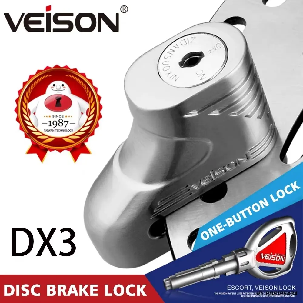Bike Scooter Lock Aluminum Alloy Motorcycle Lock Waterproof Brake Disc Bicycle Lock Moto Accessory Anti-theft Electric Bike Lock