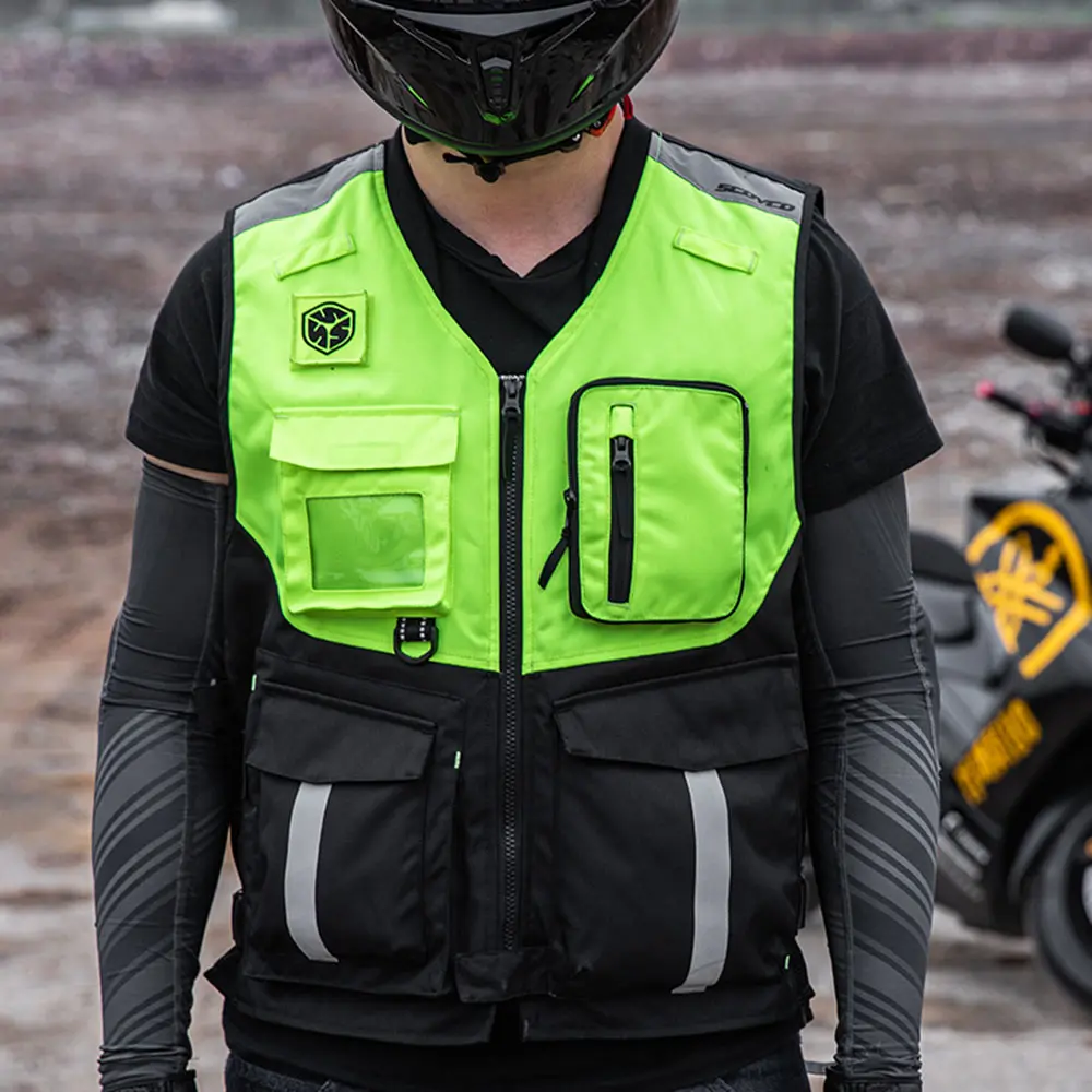 SCOYCO Cycling Protective Motorcycle Jacket Abrasion-resistant Reflective Riding Vest Breathable Large Capacity Storage Vest