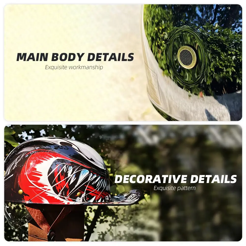 Summer Retro Motorcycle Half Helmet Mesh Ventilated Open Face Design Lightweight Breathable For Vintage Scooter Cruiser Riding