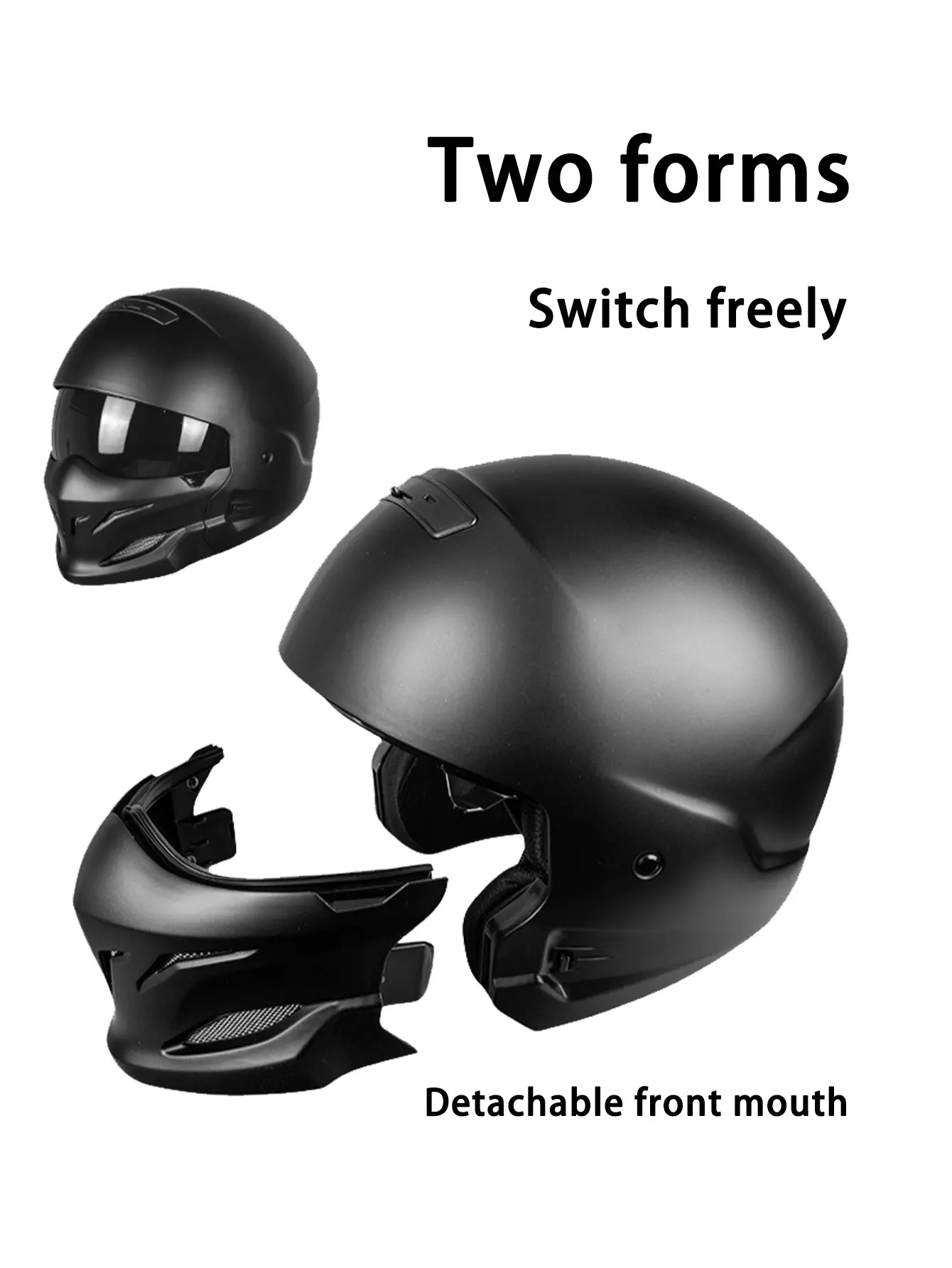 Combination Moto Helmet Detachable Multi-purpose Combination Helmet Motorcycle Locomotive Personality Half Predator Helmet