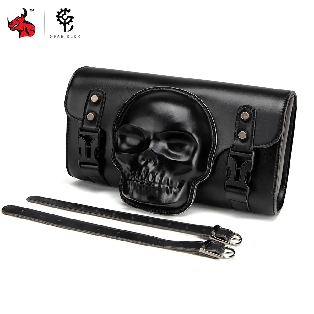 High Quality PU Leather Motorcycle Retro Saddlebags Side Bags Storage Tool Waterproof Side Bag Motorcycle Hanging Bag Universal