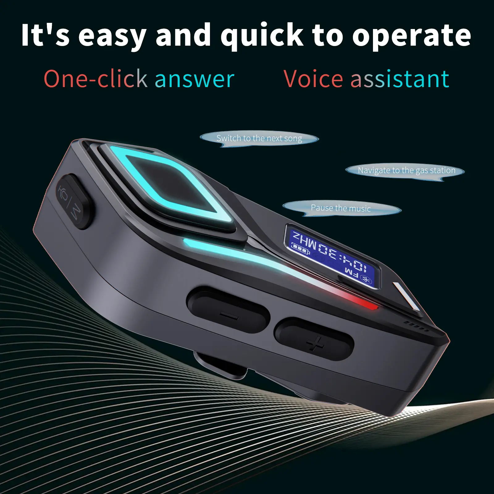 Universal Motorcycle Bluetooth Headset Dual Mic Noise Reduction Voice Control Mult Device Pairing Bluetooth Headset V5.4