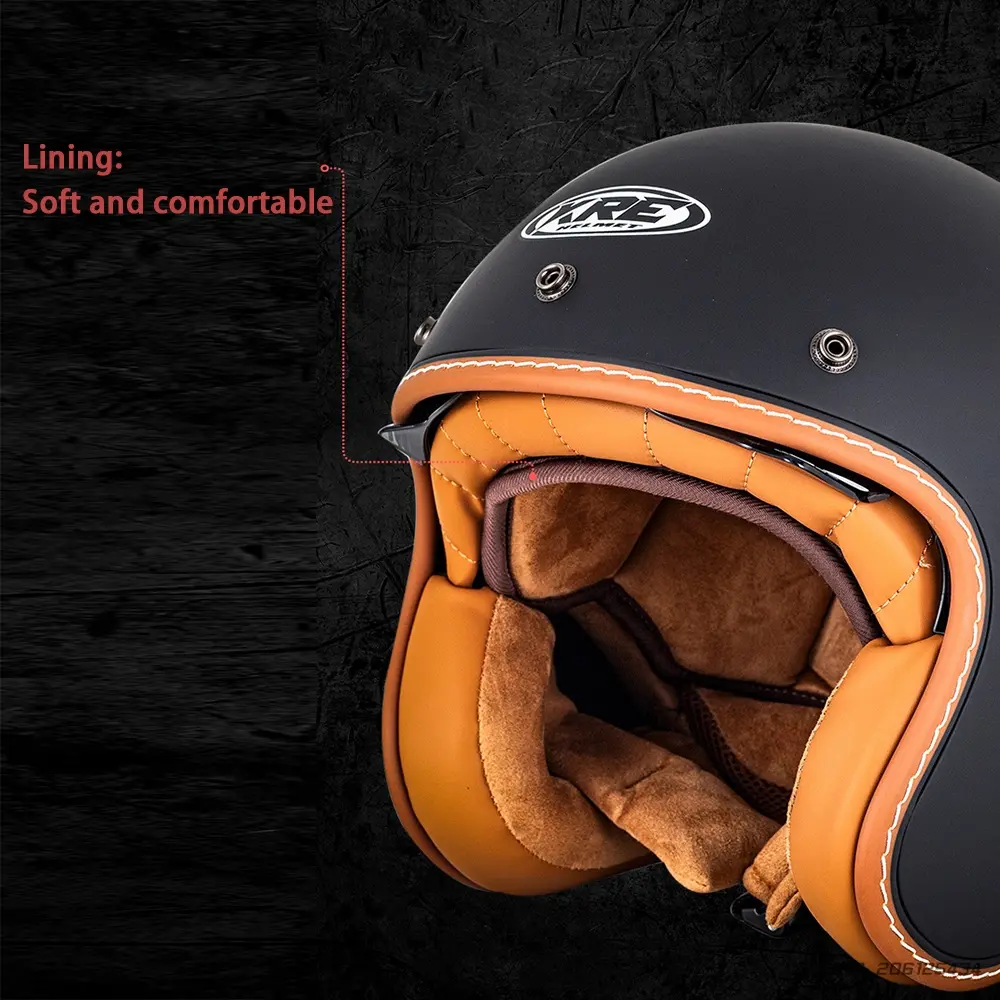 Moto Half Helmet Motorcycle Open Face Helmet Vintage Fashion Safety Helmets Four Seasons General Safety Half Face Helmet S-2XL