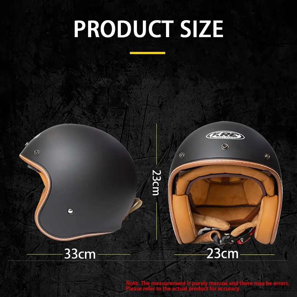 Moto Half Helmet Motorcycle Open Face Helmet Vintage Fashion Safety Helmets Four Seasons General Safety Half Face Helmet S-2XL