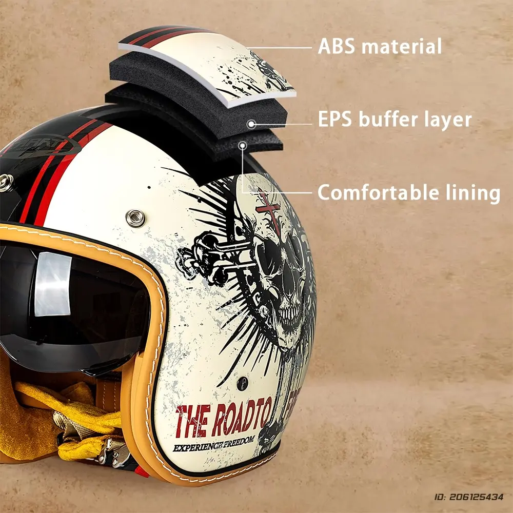 Motorcycle Helmet Three-quarters New Retro Half Helmet Four Seasons General Safety Helmet Men Women Unisex Scooter Moto Helmet