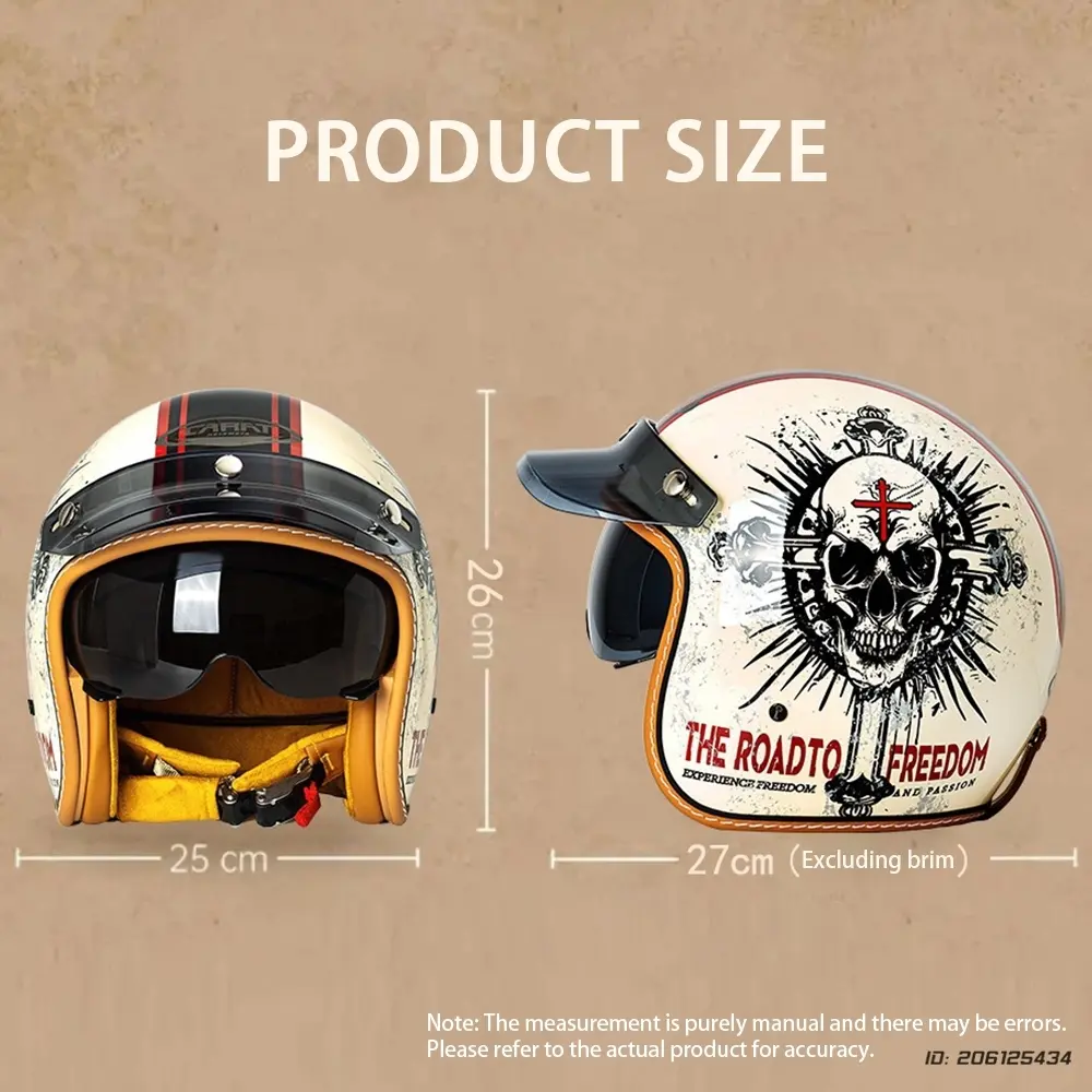 Motorcycle Helmet Three-quarters New Retro Half Helmet Four Seasons General Safety Helmet Men Women Unisex Scooter Moto Helmet