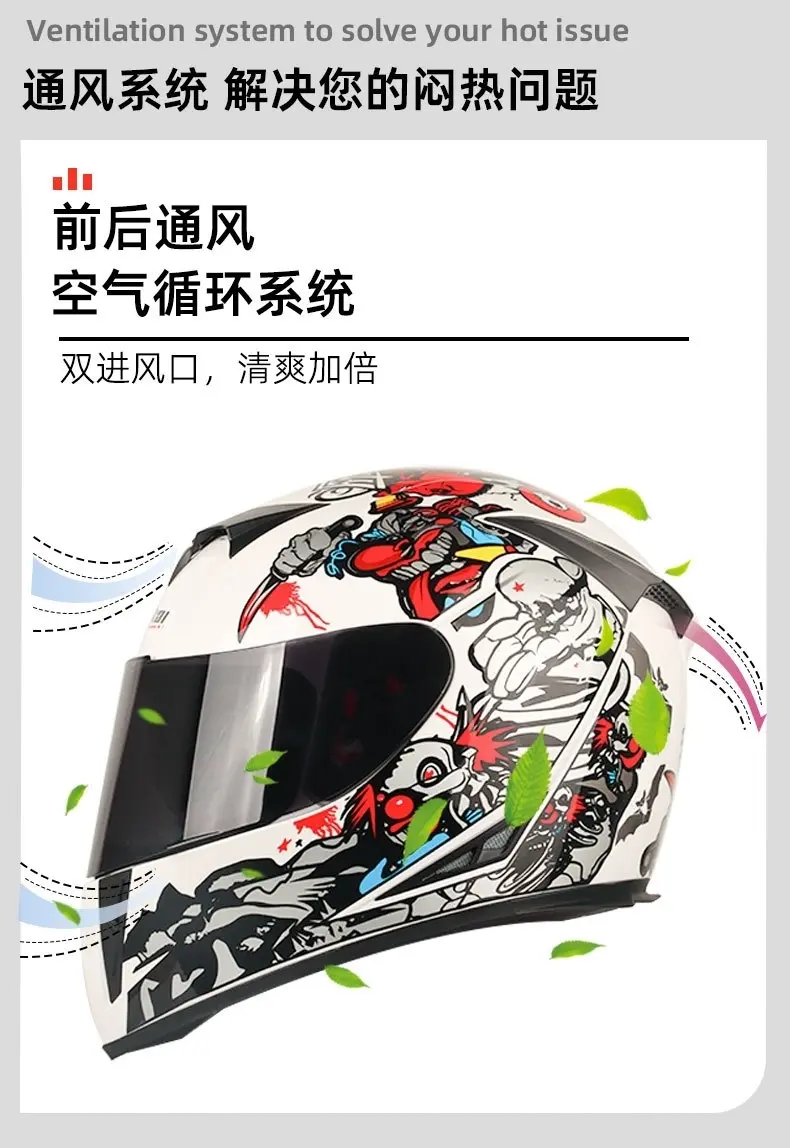 Motorcycle Full Face Helmets Moto Racing Helmet Adult Safety Helmet Motocross Kask DOT Approved Motorcycle Street Bike Helmet