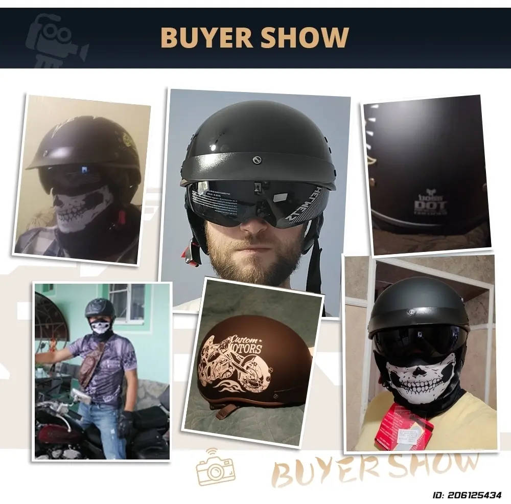 Motorcycle Helmet Casco Moto Half Helmet Open Face Half Moto Helmet Retro DOT Certification Capacete De Moto Motocross Helmet