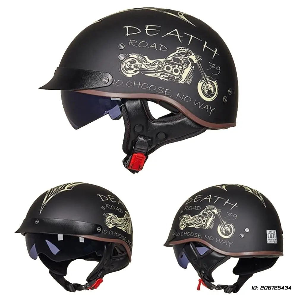 Motorcycle Helmet Casco Moto Half Helmet Open Face Half Moto Helmet Retro DOT Certification Capacete De Moto Motocross Helmet