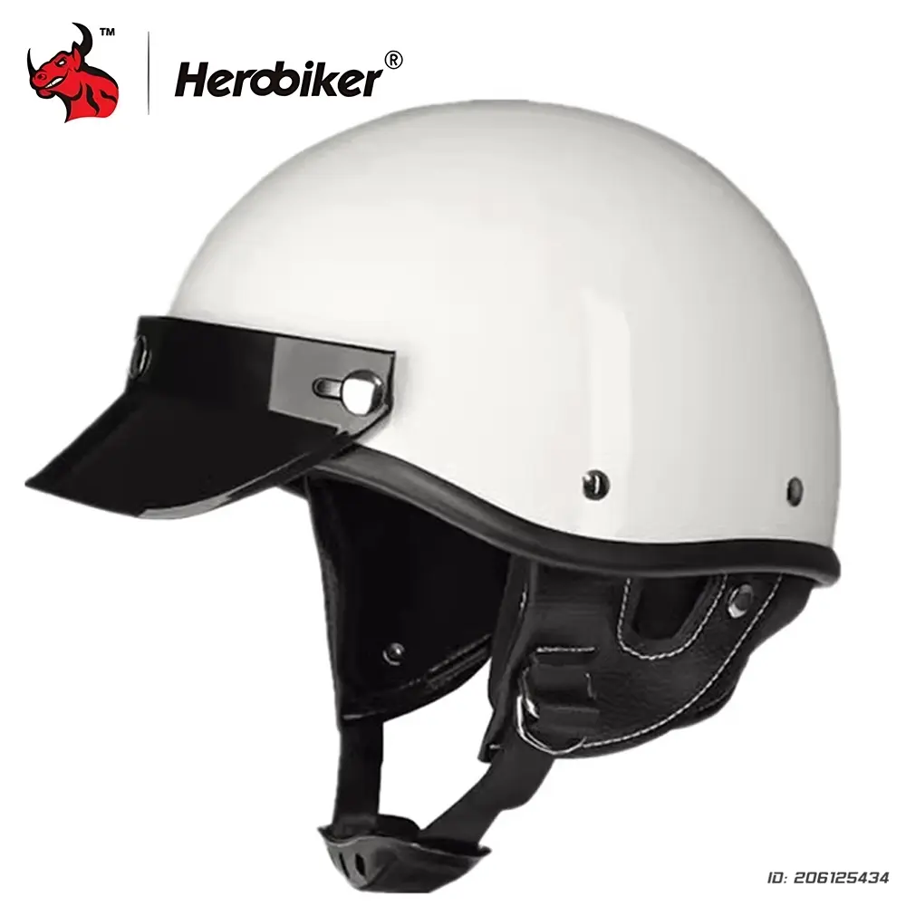 Summer Certified 3C Motorcycle Helmet Unisex Vintage Riding Half Helmet Men Women Scooter Safety Cap Sunscreen Half-Helmet