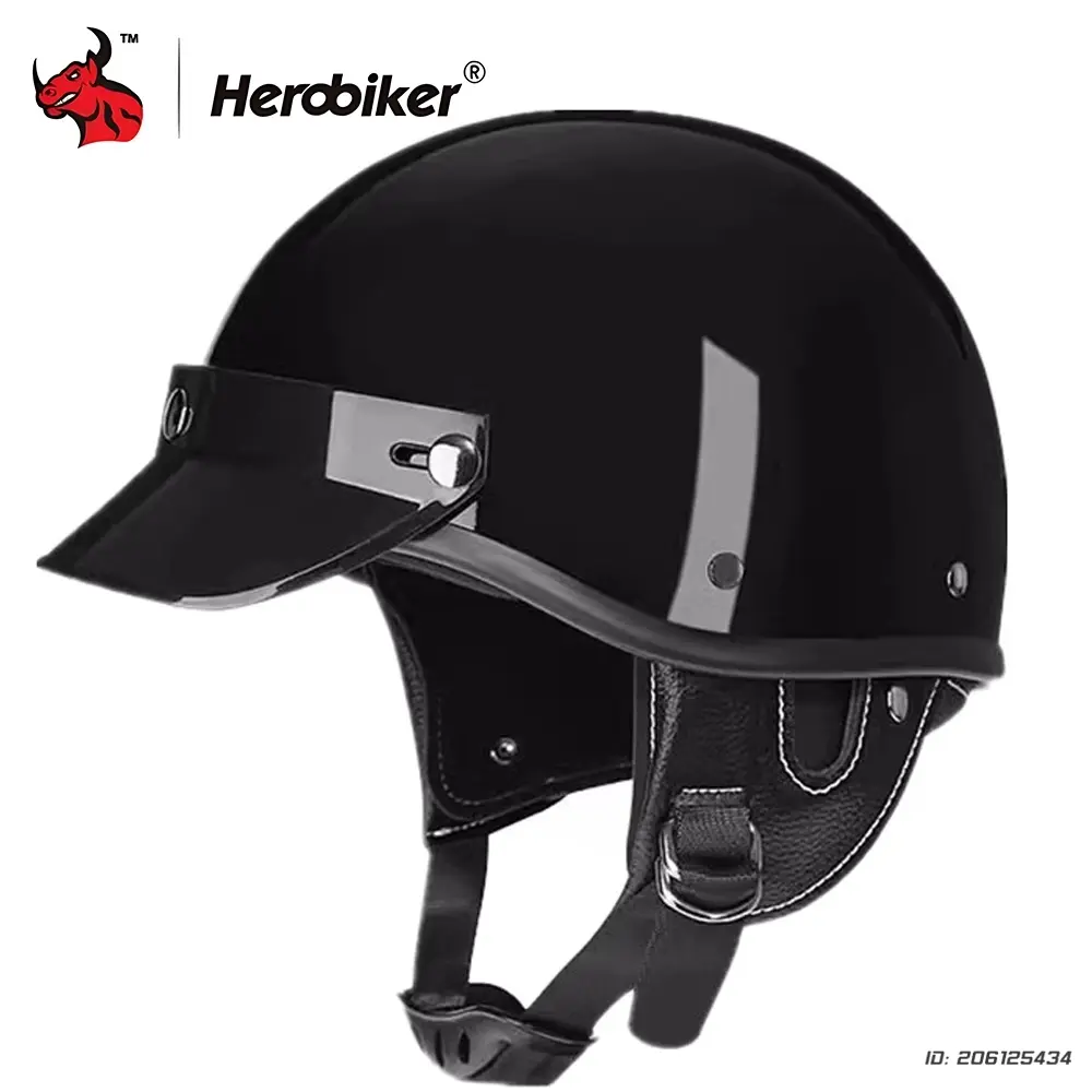 Summer Certified 3C Motorcycle Helmet Unisex Vintage Riding Half Helmet Men Women Scooter Safety Cap Sunscreen Half-Helmet