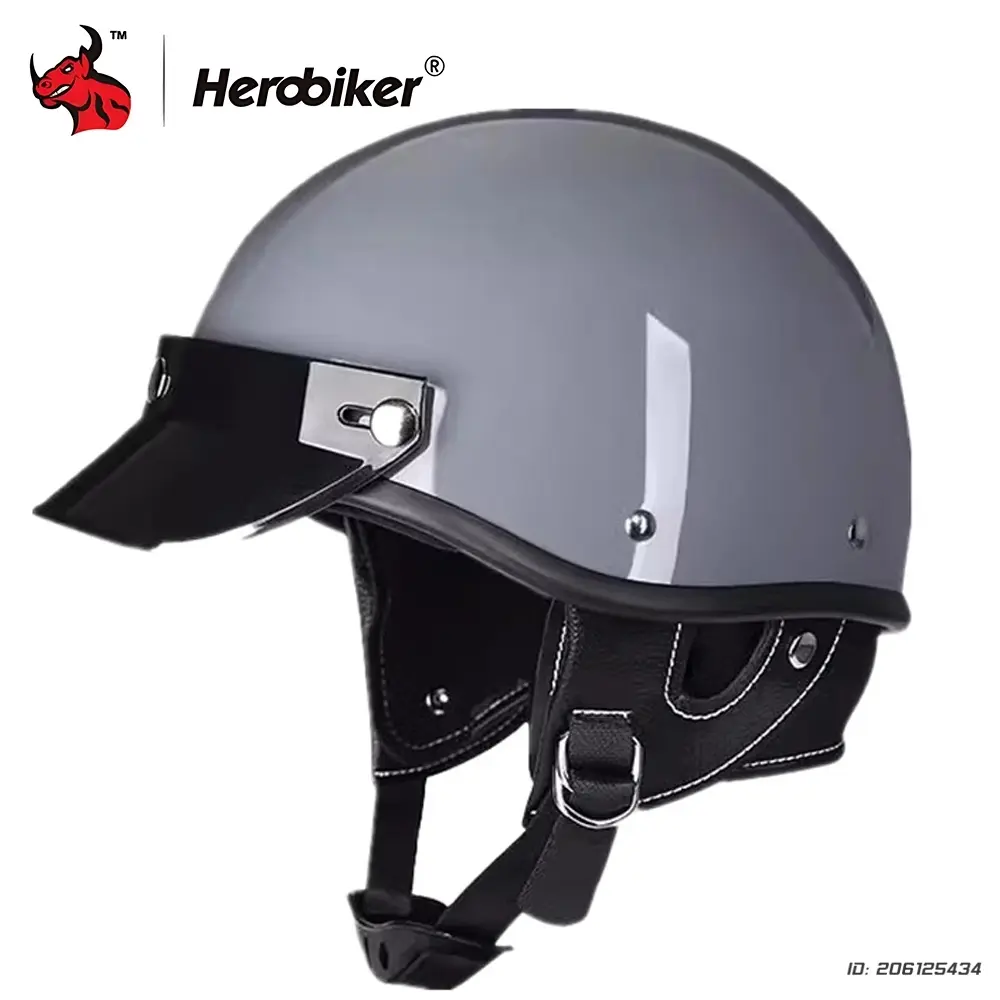 Summer Certified 3C Motorcycle Helmet Unisex Vintage Riding Half Helmet Men Women Scooter Safety Cap Sunscreen Half-Helmet