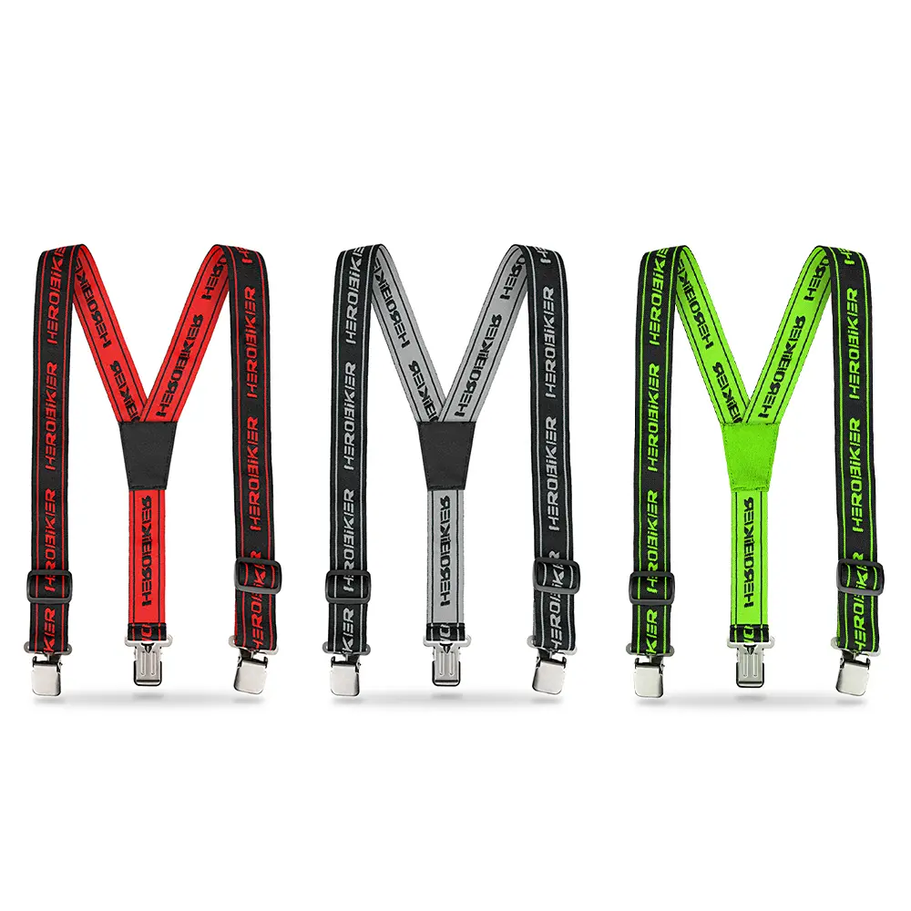 HEROBIKER Motorcycle Duty Braces Pant Suspenders High Elastic Adjustable Y Back Suspender Straps Motocross Pants Suspenders